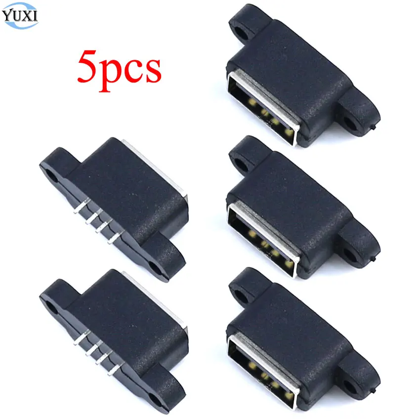 

YuXi 5 шт. водонепроницаемый USB 2,0 интерфейс для зарядки и передачи данных USB-штекер встроенный разъем для зарядки док-станции
