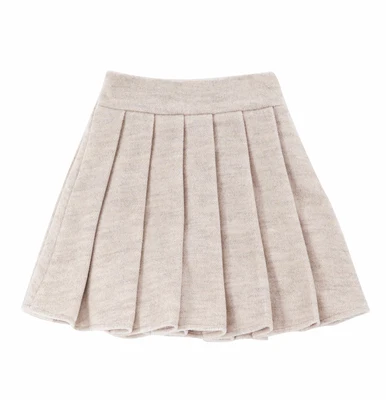 

A Line Japanese Tartan School Autumn Winter Skirts Womens Pleated Skirt Shorts Plaid Woolen High Waist