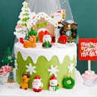 Рождественские украшения для торта в виде Санта-Клауса, снеговика, оленя, новогодний декор, инструменты для выпечки на рождественскую елку, рождественские украшения