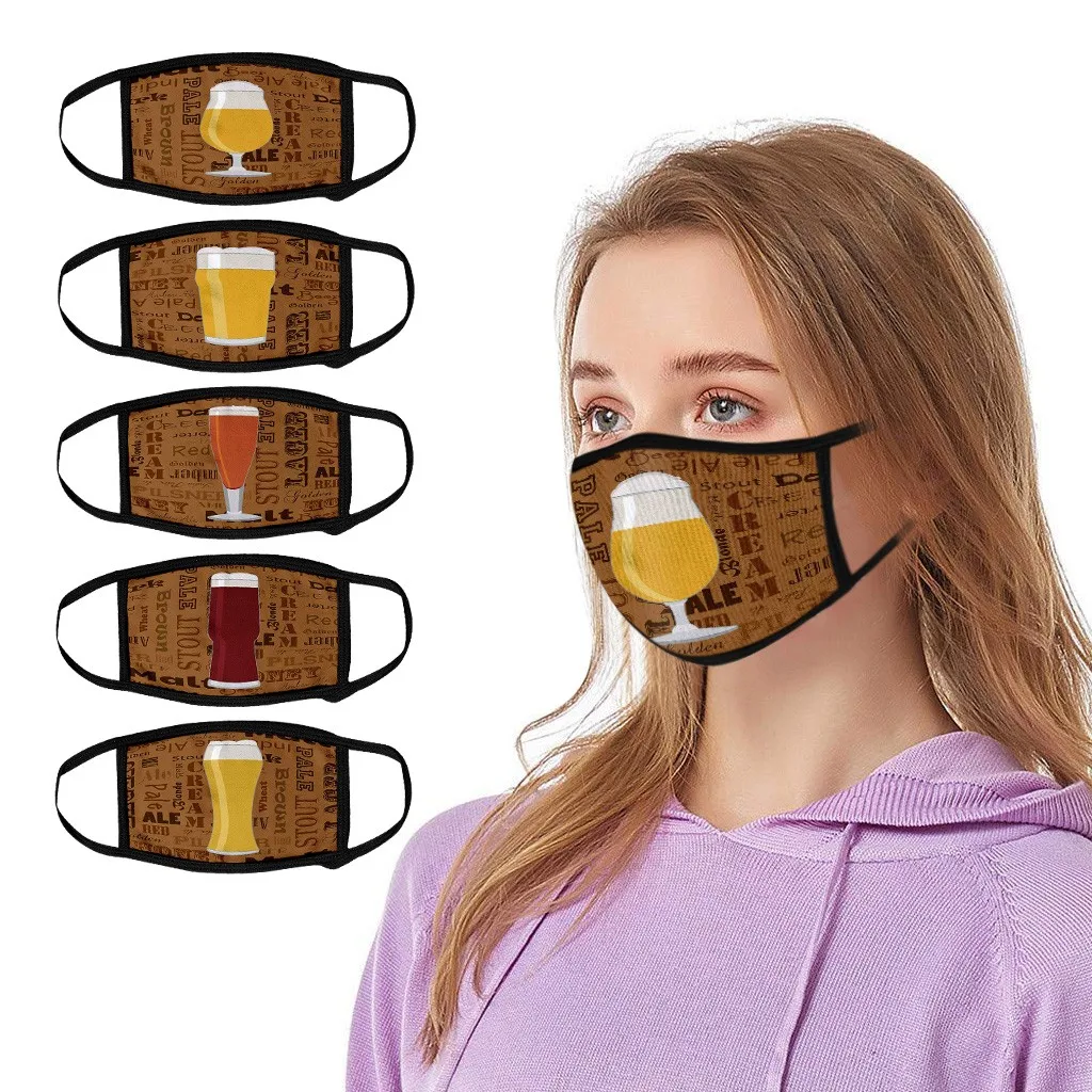 1 шт. унисекс маска для лица Подростковая 3D праздничная вечевечерние принты пива