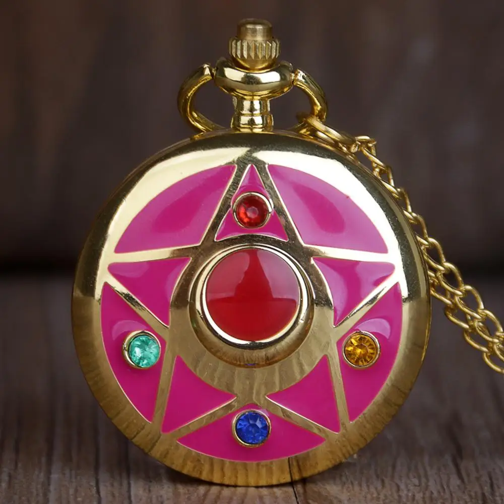 

Lovely anime Janpanese Cosplay Necklace pocket watch steampunk watch with chain pendant Gift for Girl CF1028