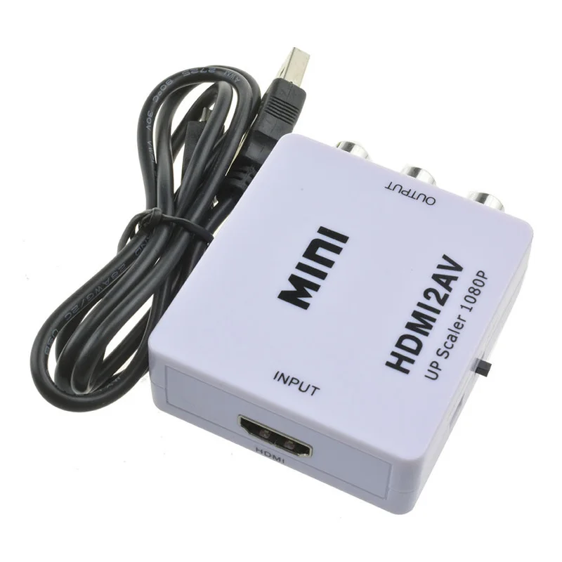 Поддержка конвертер адаптер ТВ HDMI до 3 RCA CVBS мини видео 1080P HDMI2AV композитный Full HD