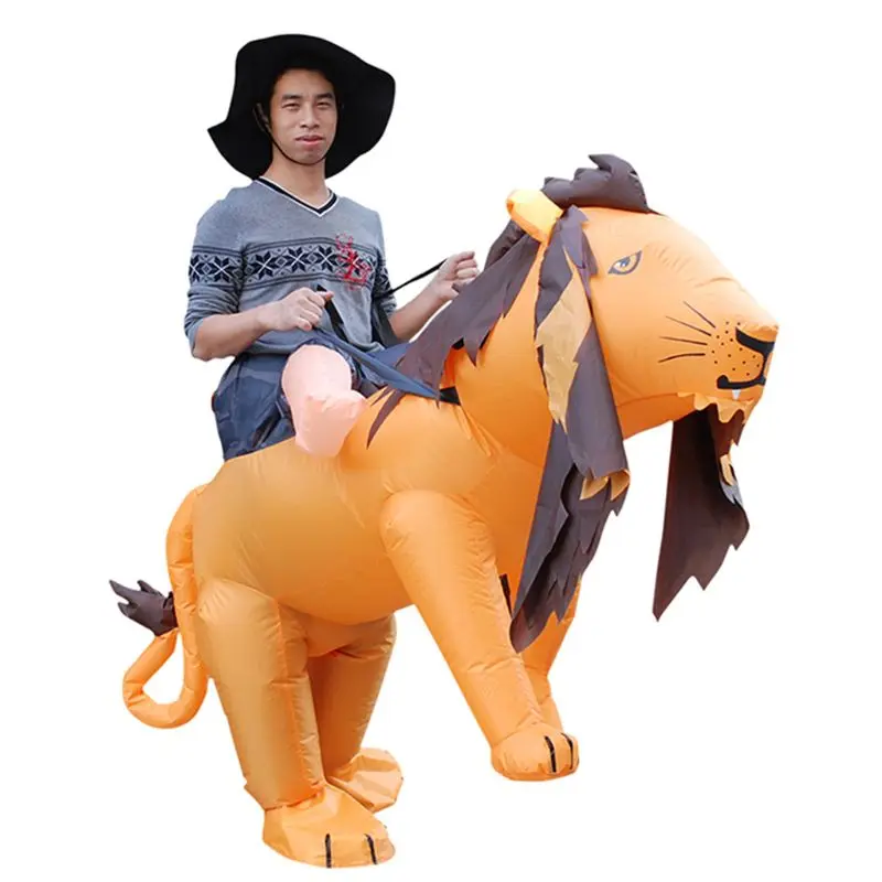 

Inflatable Mount Tiger Lion Costume Fancy Dress Cosplay Halloween Party Toy