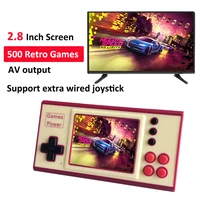 handheld game console 8 bit 2 8 inch portable video gaming player built in 500 classic games support av output retro console