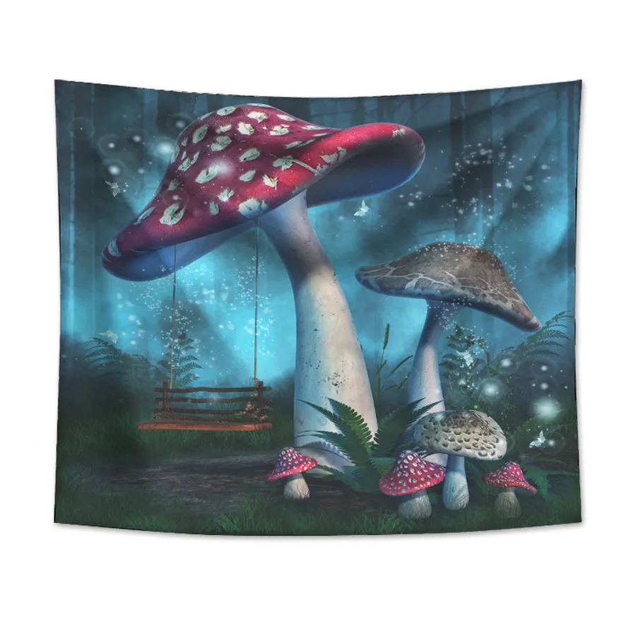 

A Mushroom Tapestry Wall Hanging Sandy Beach Picnic Rug Camping Tent Sleeping Pad Home Decor Bedspread Sheet Wall Cloth