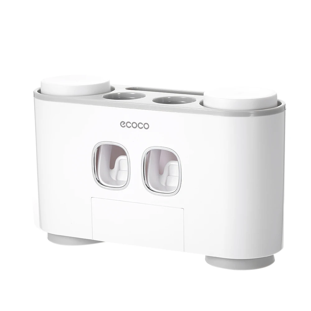 

Настенный держатель для зубных щеток ECOCO, Автоматический Диспенсер зубной пасты, стеллаж для хранения в ванной комнате с 4 чашками для зубны...