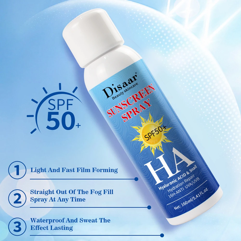 

Disaar Солнцезащитный спрей SPF50 ++ Гиалуроновая кислота Солнцезащитный спрей для лица Защита от солнца отбеливающий увлажняющий уход за лицом