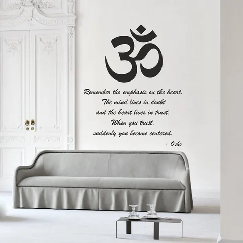 Йога, медитация стикер на стену Om каллиграфия символ Osho великолепное предложение виниловая наклейка на стену для гостиной украшения дома A173