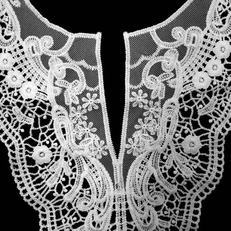 Африка роскошный черный цветок кружевной воротник 3D хлопок ткань нашивки DIY