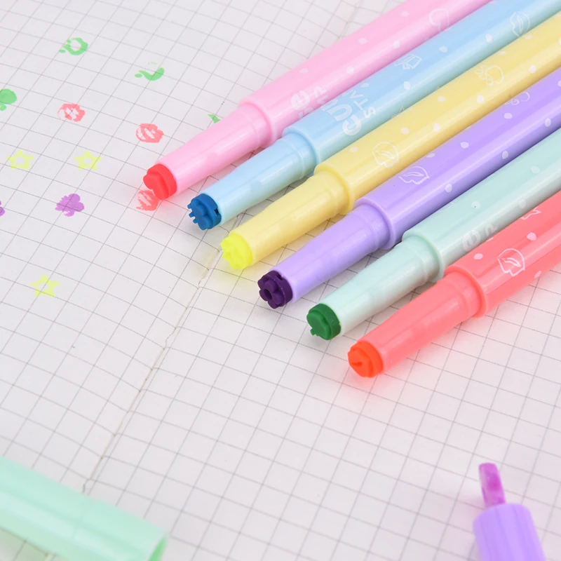 

Candy Color Highlighters Inks Stamp Pen Creative Marker Pen School Supplies