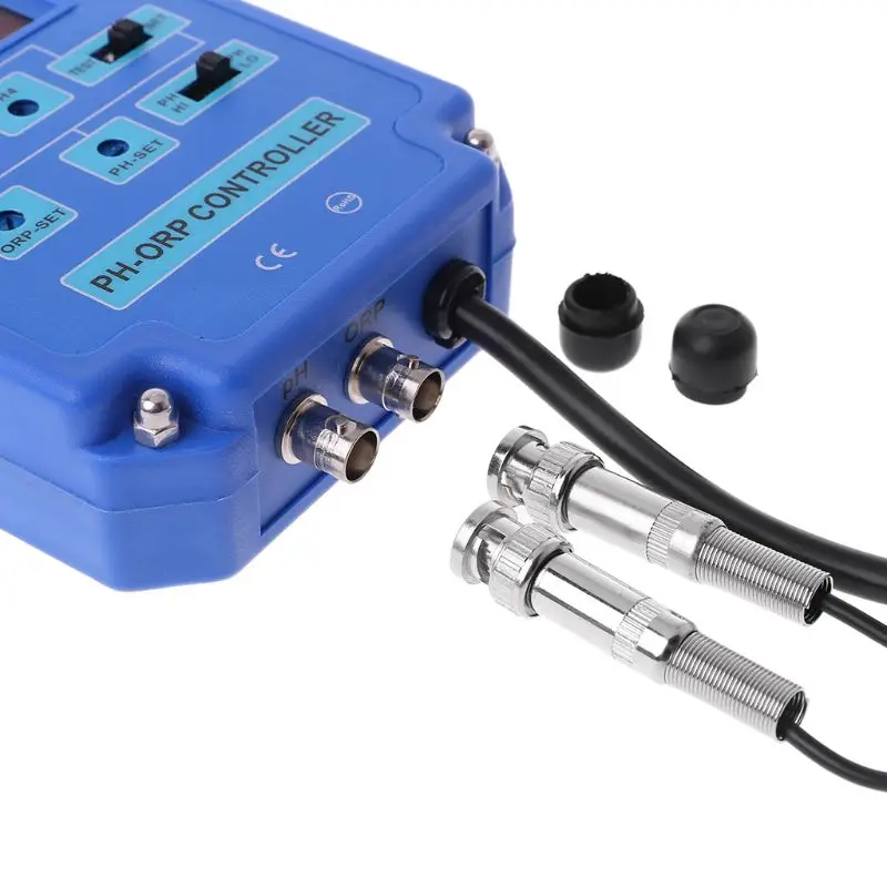 

2 in 1 Digital PH ORP Redox Controller Monitor Output Power Relay Control Electrode BNC Probe for Aquarium Hydroponics Plants