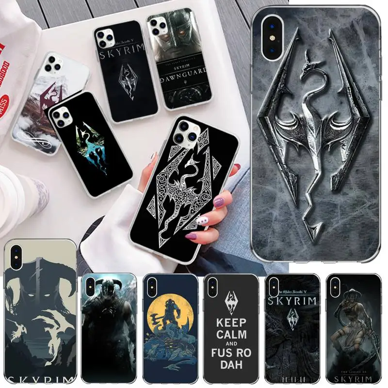 Чехол-накладка для iPhone 11 pro XS MAX 8 7 6 6S Plus X 5S SE 2020 XR с рисунком в стиле Скайрима |