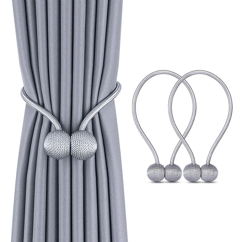 

Curtain Magnetic Balls Pearl modern Simple Tie backs Rope New decorative hooks holder tieback living room accessories rod