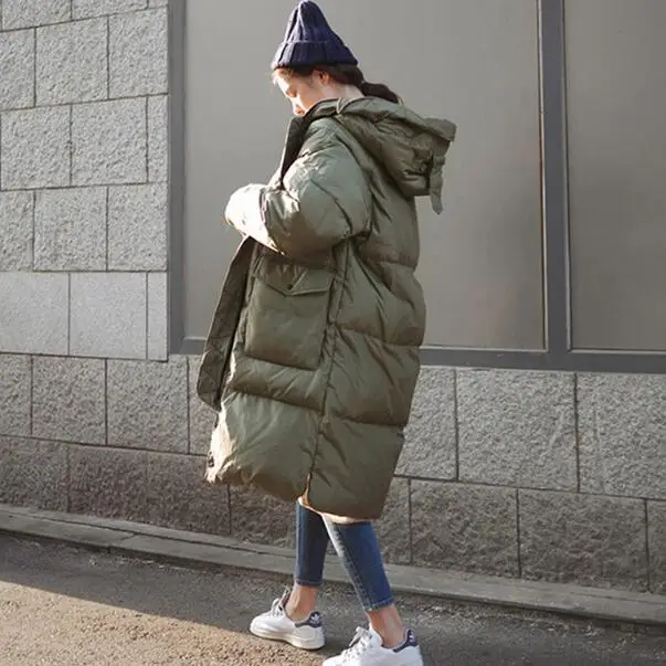 Для женщин зимние свободные куртки Длинное теплое пальто хлеба Стиль 2020 Дамы