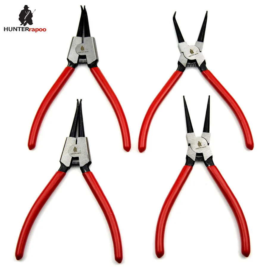 

7" inch Circlip Pliers Kit Straight External Snap Ring Plier 90 degree Bent Internal Circlip Nipper DIY Hand Tools Tweezer Clamp