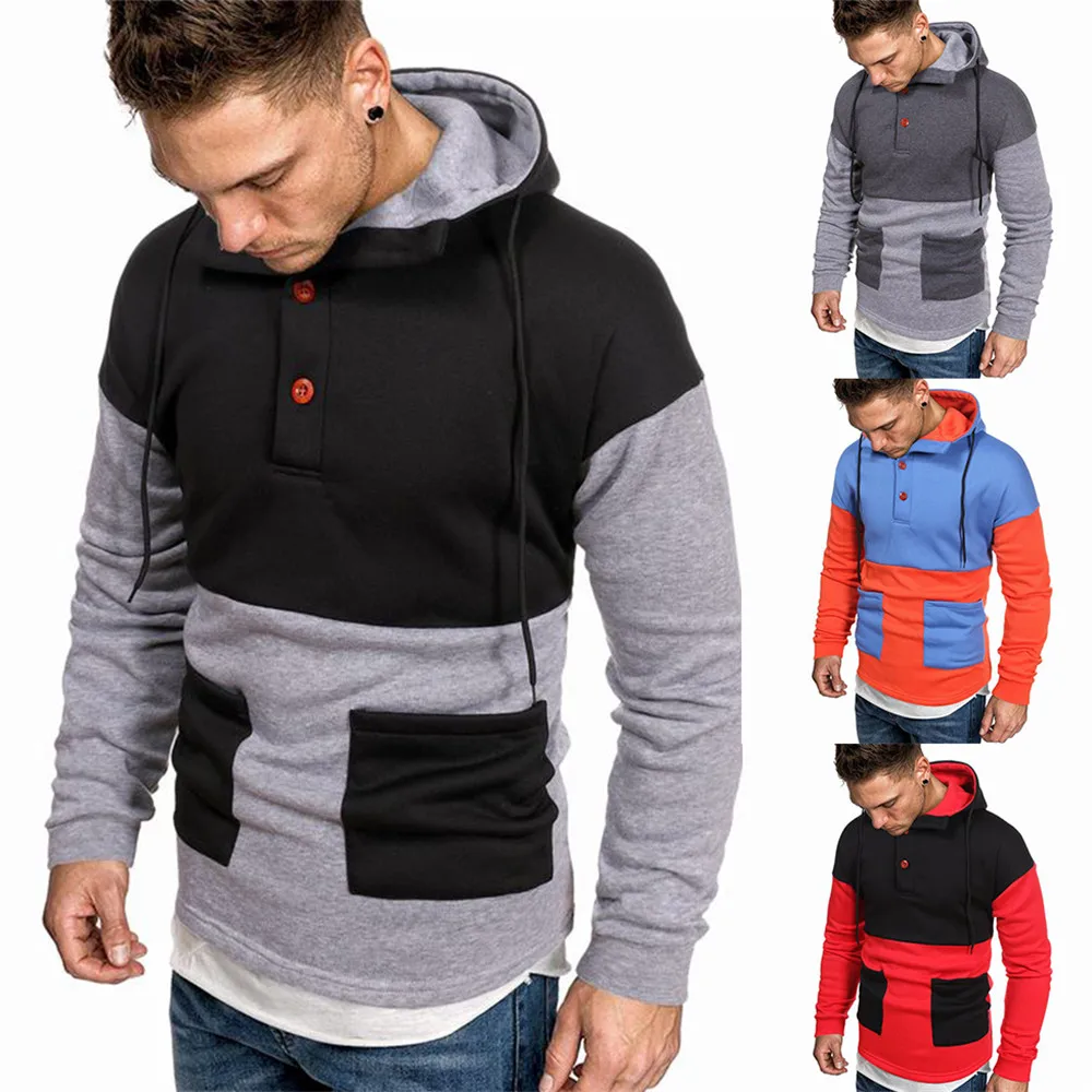 

Толстовка мужская осенне-зимняя, с капюшоном и длинным рукавом