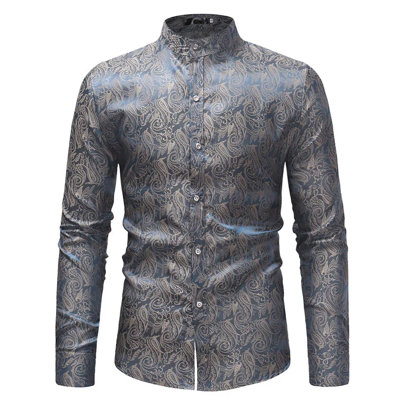 Винно-красная Мужская рубашка с пейсли новинка 2022 брендовая мужская