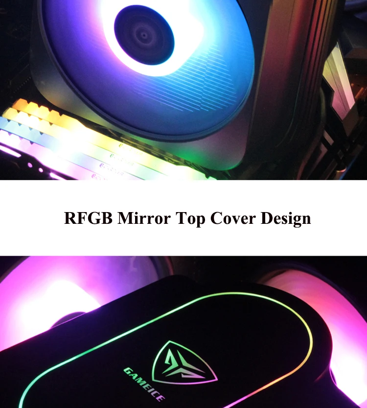 Pccooler RGB dual 120 мм/12 см PWM кулер для процессора с 6 медными тепловыми трубками, высокопроизводительный охлаждающий вентилятор
