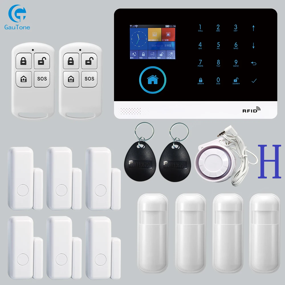 GT-018-PG-103-2G-H GT APP пульт дистанционного управления Аварийная панель переключаемая 8 языков беспроводная домашняя безопасность wifi GSM GPRS сигнализация Система RFID карта снятие с охраны - Цвет: GT-018-PG-103-2G-H