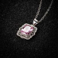 pendants cubic zircon necklace for women square gem chain necklaces wedding party jewelry choker