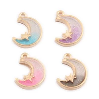 20pcslot enamel moon and stars shape charms zinc alloy diy jewelry earrings bracelet necklace finding accessories