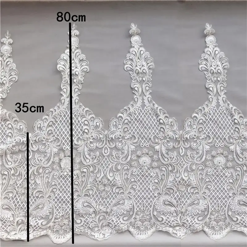 

Heavy Luxury Platinum Thread Embroidery Lace Trim Diy Wedding Dress Veil Accessories Clothes