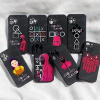 punqzy cute tpu soft squid game tv 456 phone case for iphone 13 11 12 pro max 7 8 6 plus x xs xr back cover candy colors pretty