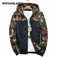 2021 men camouflage jacket coat spring autumn casual hoodies solid color splicing large size baseball clothes wear windbreaker