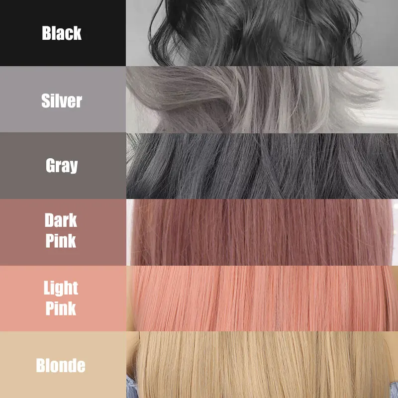 Hime Cut hairstyle 55cm Long Wig Straight Hair Pink Blonde Gray Black Wig for Woman Girls Cosplay Wig Hair Extension MUMUPI