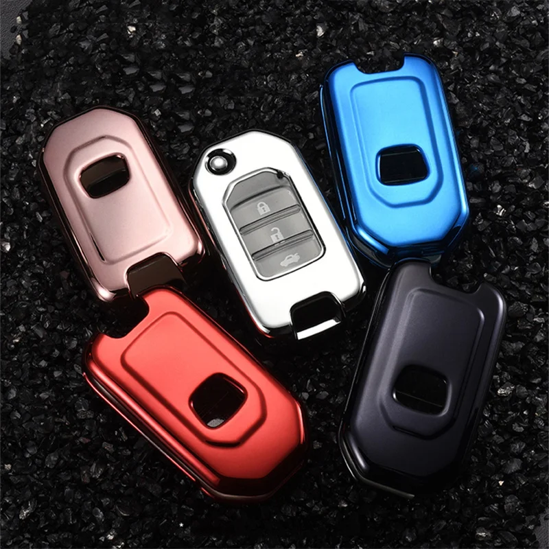 

2020 New Car Key Cover TPU Soft Car Key Case Shell For Honda Civic CR-V HR-V Accord Jade Crider Odyssey 2015-18 Protection