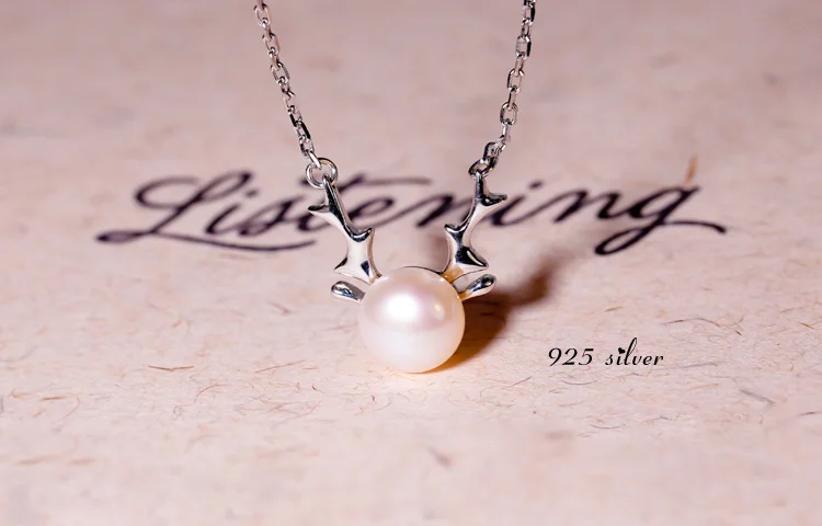 Женское ожерелье из серебра 925 пробы с жемчугом и подвеской | Украшения