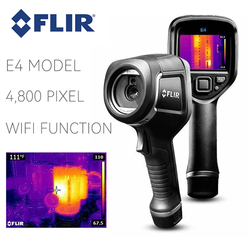 

FLIR E4 Infrared Thermal Imager Handheld 80*60 Pixels MSX Enhanced Industrial Temperature Thermal Imaging Camera -20℃ to 250℃