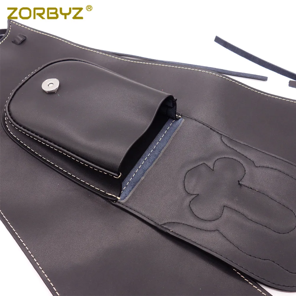 Черная мотоциклетная крышка ZORBYZ из искусственной кожи с правой крышкой и панелью