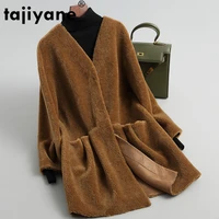 2021 real new fur coat women sheep shearing autumn winter jacket wool overcoat korean womens fur jackets jrezf09 kj3422
