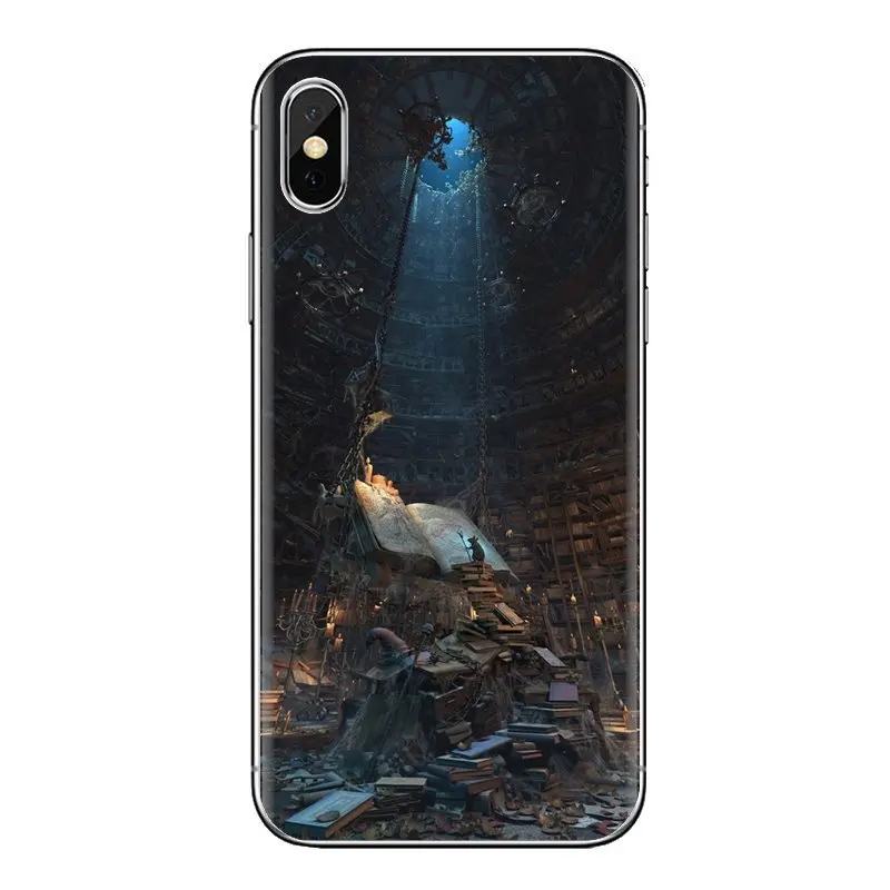 Мягкие прозрачные чехлы для Samsung Galaxy A3 A5 A7 A9 A8 Star A6 Plus 2018 2015 2016 2017 Library fantasy art books |