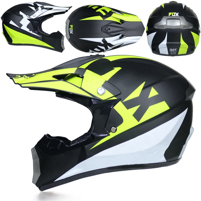 18 Гоночный Кроссовый мотоциклетный шлем DOT Casque Moto Capacete Moto Casco бездорожье полное лицо винтажный Кроссовый шлем для женщин 3 подарка - Цвет: 18