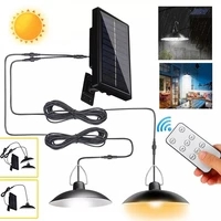 ip65 waterproof double head solar pendant light outdoor indoor solar lamp with 3m cable for courtyard garden solar shed lights