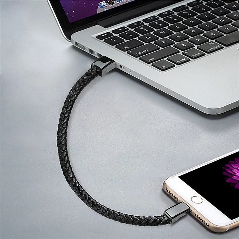 Outdoor Portable Leather Mini Micro USB Bracelet Charger Data Charging Cable Sync Cord For iPhone6 6s Android Type-C Phone | Автомобили и