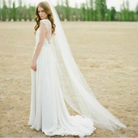 new simple 2 meters one layer ivory white bridal wedding veils boho beach country weddings bride long veil