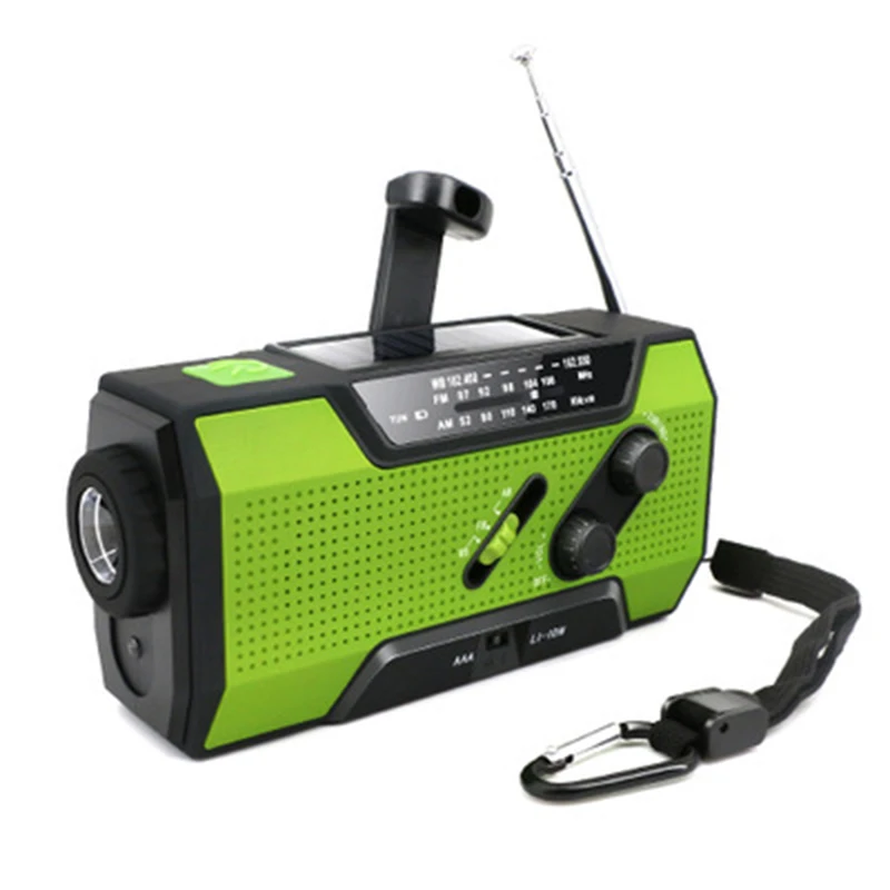 Солнечный цифровой кривошипный аварийный AM/FM WB Погодный портативный радио
