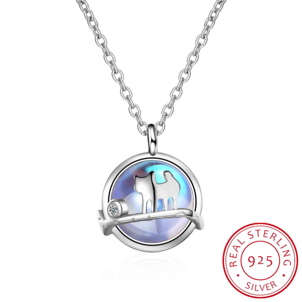 Ожерелье женское из серебра 925 пробы с голубым и белым опалом|Ожерелья| |