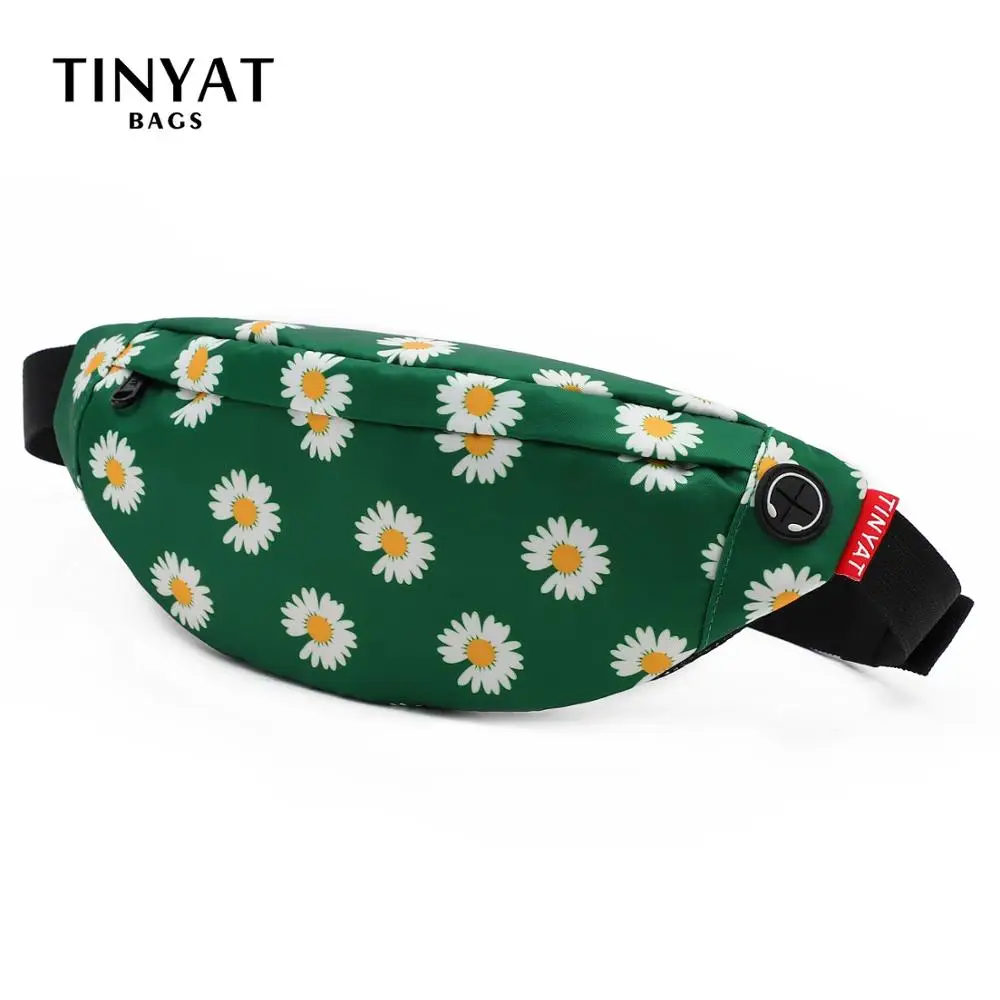 

Сумка поясная Женская TINYAT, холщовая, с принтом маргариток
