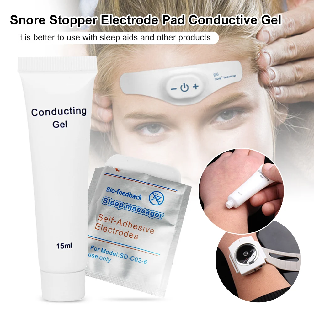 

Insomnia Sleep Snore Stopper Electrode Pad and Conductive Gel Self-Adhesive Electrode Paste Sleeping Aid Gel for Sleeping Device