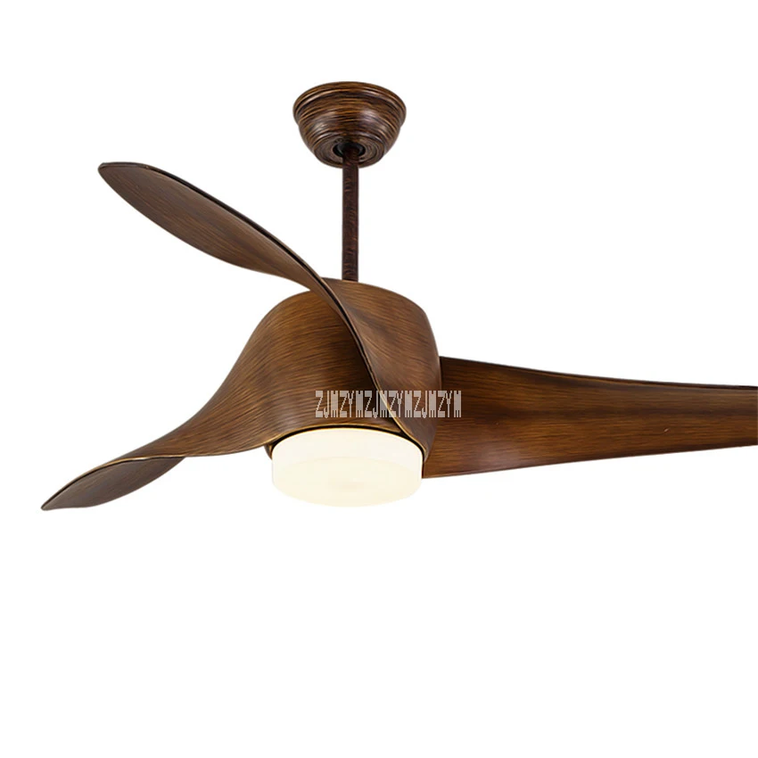 

Ceiling Fan Variable Frequency LED Light 52 Inch European Living Room Fan lamp 3 Leaves 5 Stalls Remote Control 110-240V 15-75W