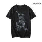 Футболка мужская оверсайз с принтом тотемного дракона в китайском стиле, шикарная зимняя рубашка с коротким рукавом в стиле аниме, 2022