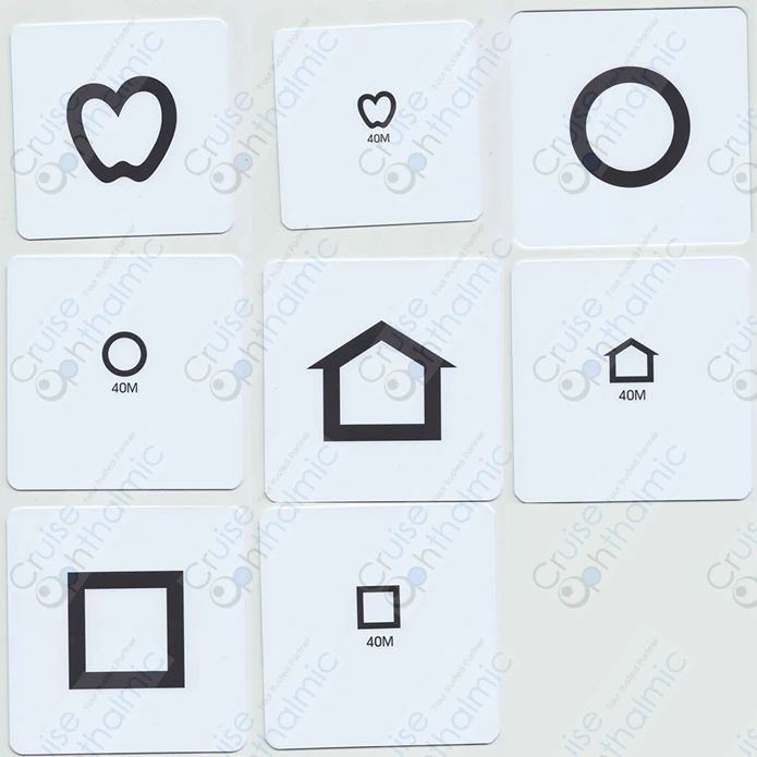 Один набор из 5 оптометрических 40 м низковидных экранов дальнее видение карта