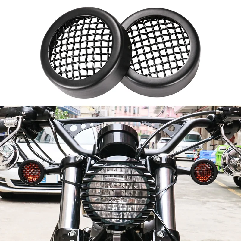 

Motorcycle Front Rear Turn Signal Indicator Grill Bezel Cover Black for X48 883 1200