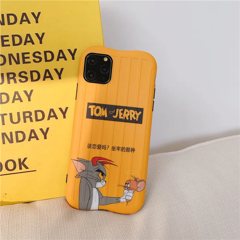 Для Iphone 11 Pro Max последний мультфильм Том и Джерри багажник телефонные чехлы желтый мягкий силиконовый задний Чехол для Iphone X XS XR 11 7 8