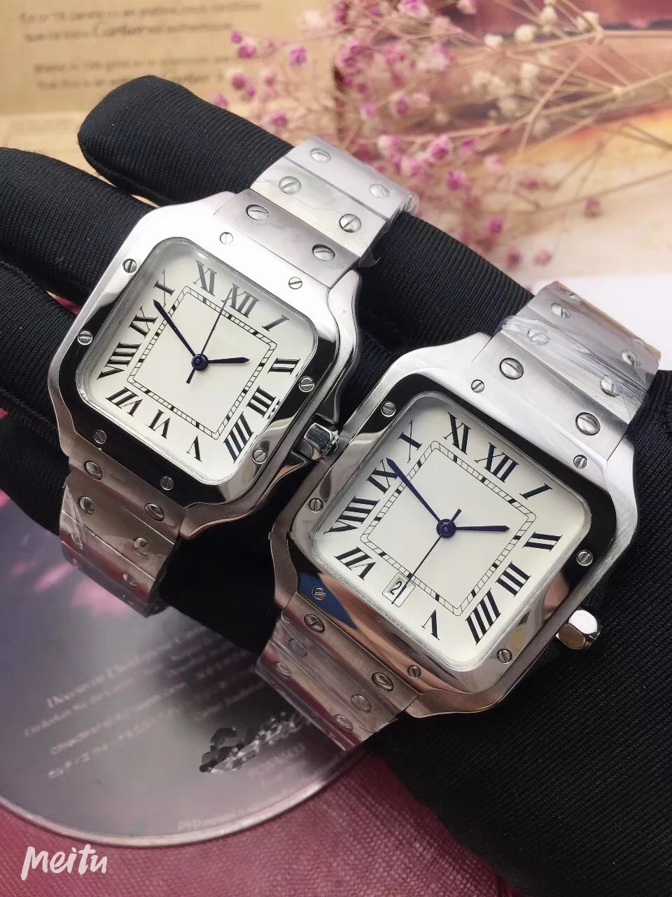 

Luxury Brand New Men Watch Women Quartz Sapphire Stainless Steel Square Watches Silver White AAA+ Quality 40mm 35mm