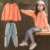 children clothing spring autumn girls clothes set hoodie jeans 2pcs kids sports suit for girls clothing sets 5 6 8 10 12 years